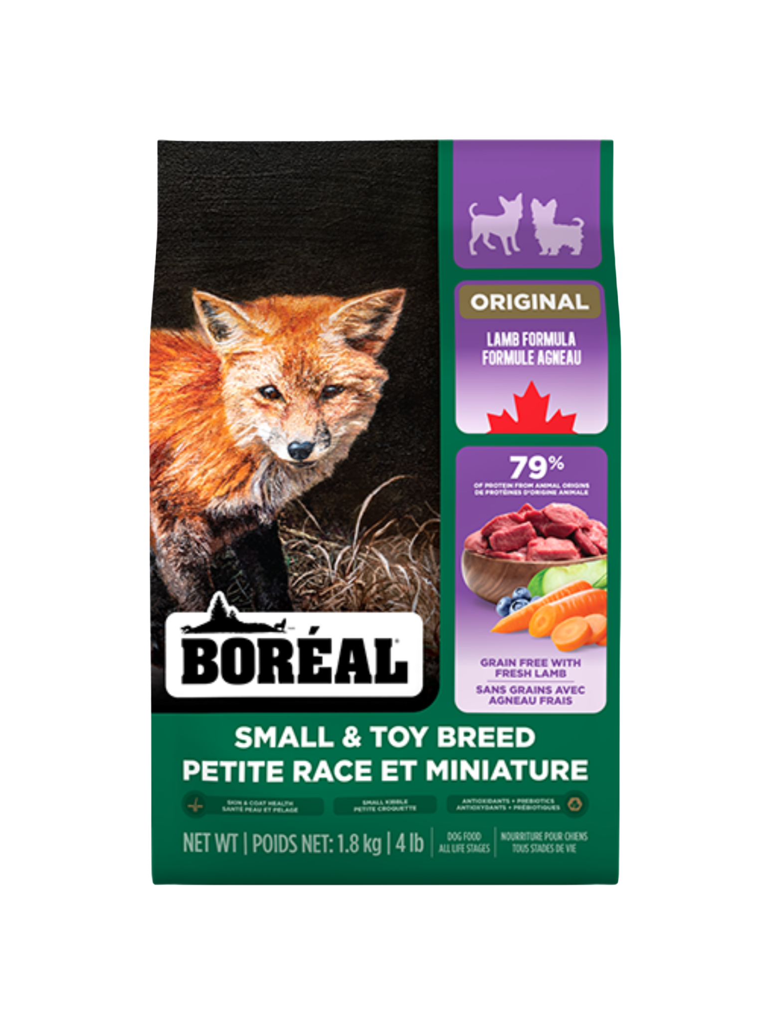 BORÉAL - Recette original à l'agneau pour petite race 1.8kg. Bêtes Gourmandes, boutique spécialisée alimentation, éducation et sports pour chiens à Québec.