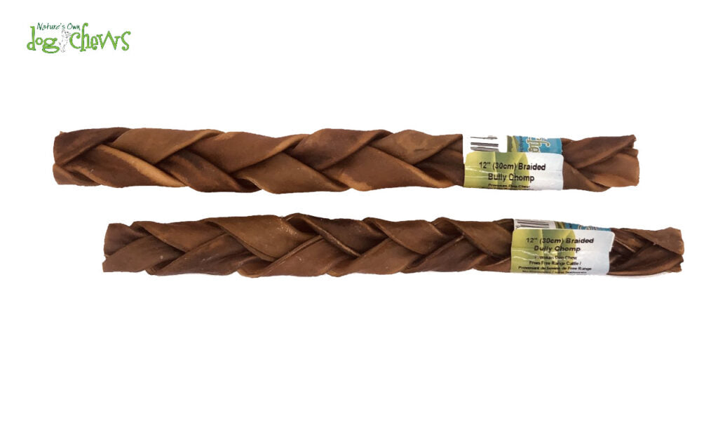 NATURE'S OWN - Bully chomp tressé 12". Bêtes Gourmandes, boutique spécialisée alimentation, éducation et sports pour chiens à Québec.