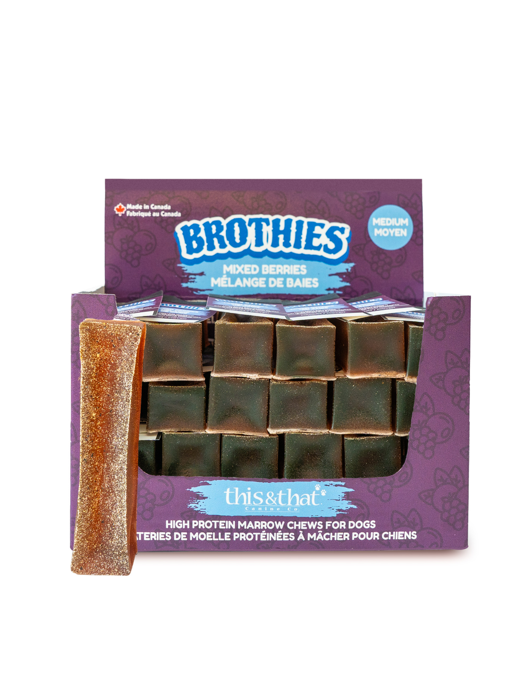 THIS & THAT - Brothies bâton de moelle médium. Bêtes Gourmandes, boutique spécialisée alimentation, éducation et sports pour chiens à Québec.