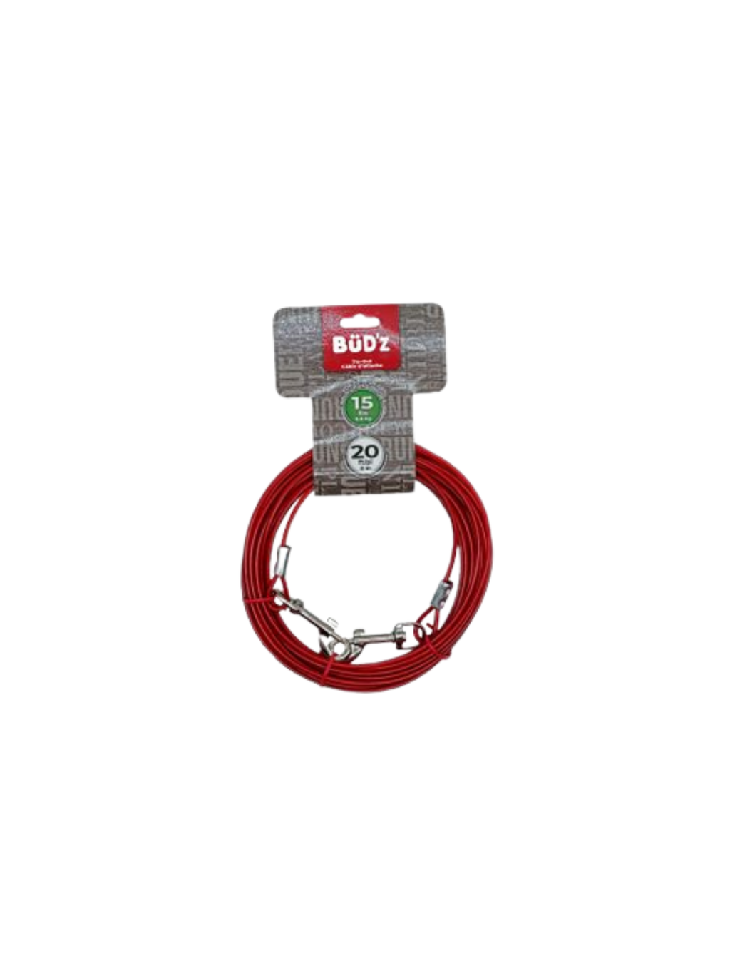 Bud'Z - Cable D'Attache, Jusqu'À 15Lbs. Bêtes Gourmandes, spécialiste en nourriture et produits pour chien et chat en ligne et en magasin à Québec.