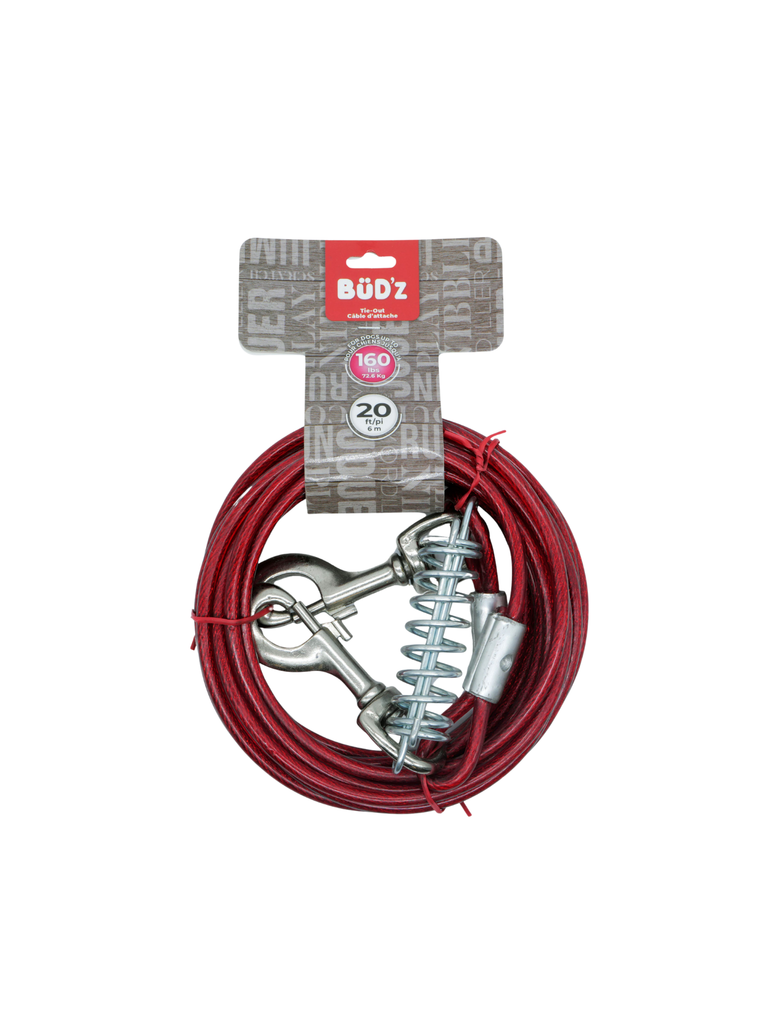 Bud'Z - Cable D'Attache Pour Chiens Jusqu'À 160Lbs. Bêtes Gourmandes, spécialiste en nourriture et produits pour chien et chat en ligne et en magasin à Québec.