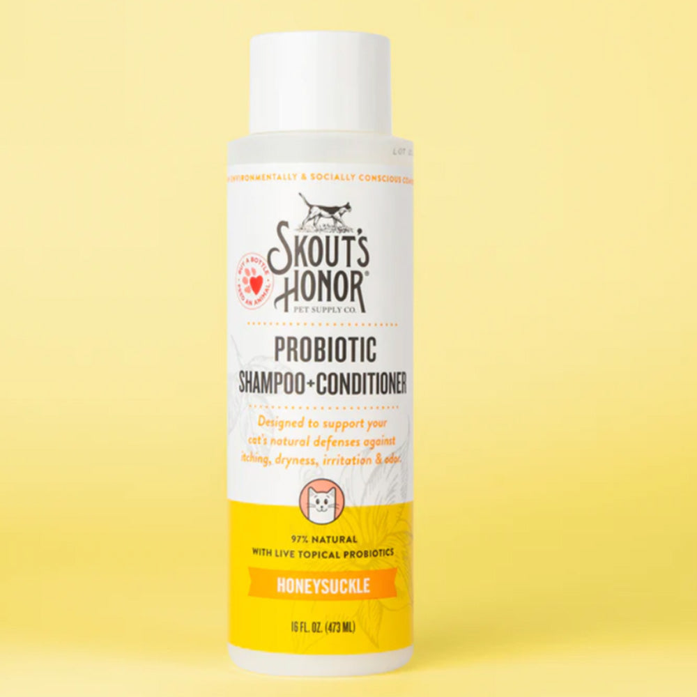 SKOUT'S HONOR - Shampoing & revitalisant avec probiotiques au chèvrefeuille. Bêtes Gourmandes, boutique spécialisée alimentation, éducation et sports pour chiens à Québec.