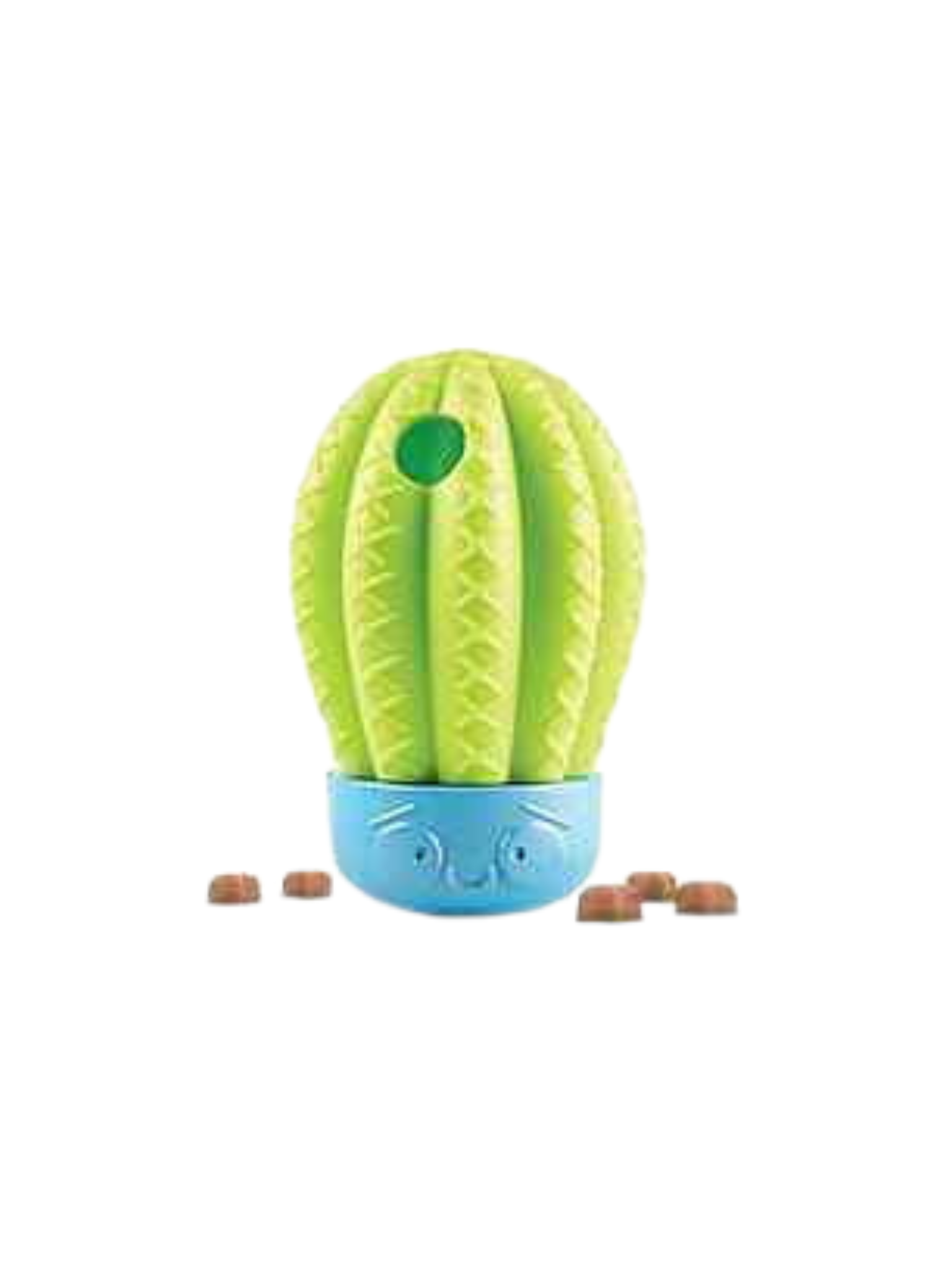 Ce distributeur de friandises ludique et amusant promet une expérience gourmande des plus divertissantes ! Votre chien devra faire preuve d'intelligence (et de dextérité) pour libérer les friandises et se régaler avec le distributeur Cactus Surprise !, un jouet d'enrichissement pour chiens de la marque Brightkins. Conçu pour être utilisé avec des friandises ou des croquettes, ce distributeur facile à remplir est un jouet interactif qui stimule mentalement votre chien pendant les repas. En faisant rouler le 