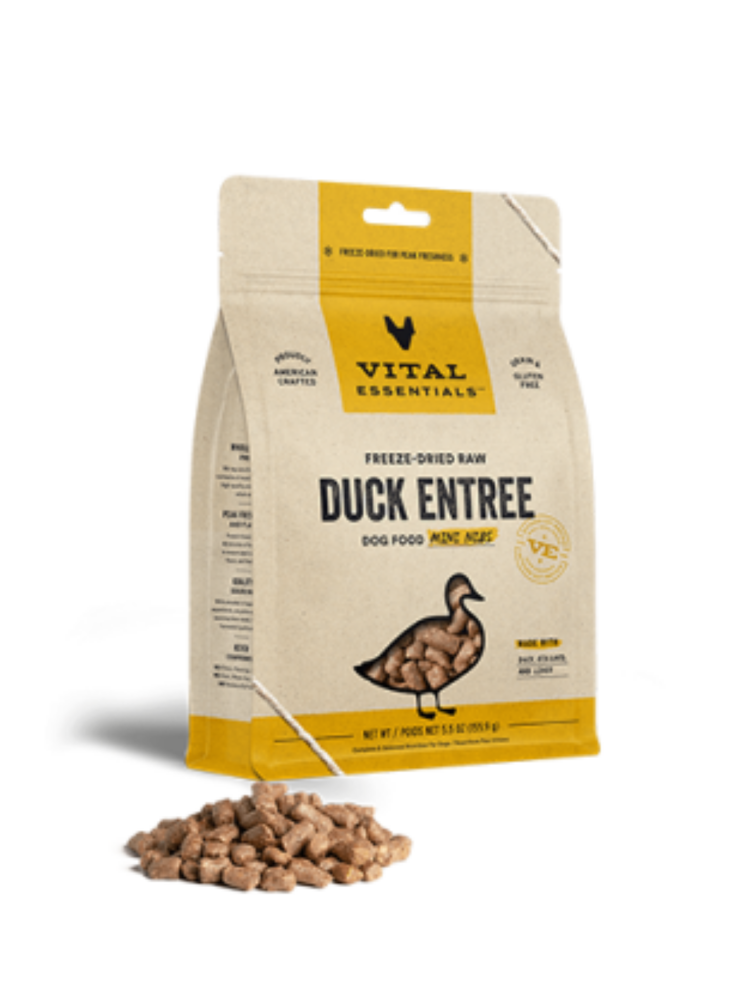 VE - Canard lyophilisé MIX-IN 5.5oz. Bêtes Gourmandes, boutique spécialisée alimentation, éducation et sports pour chiens à Québec.