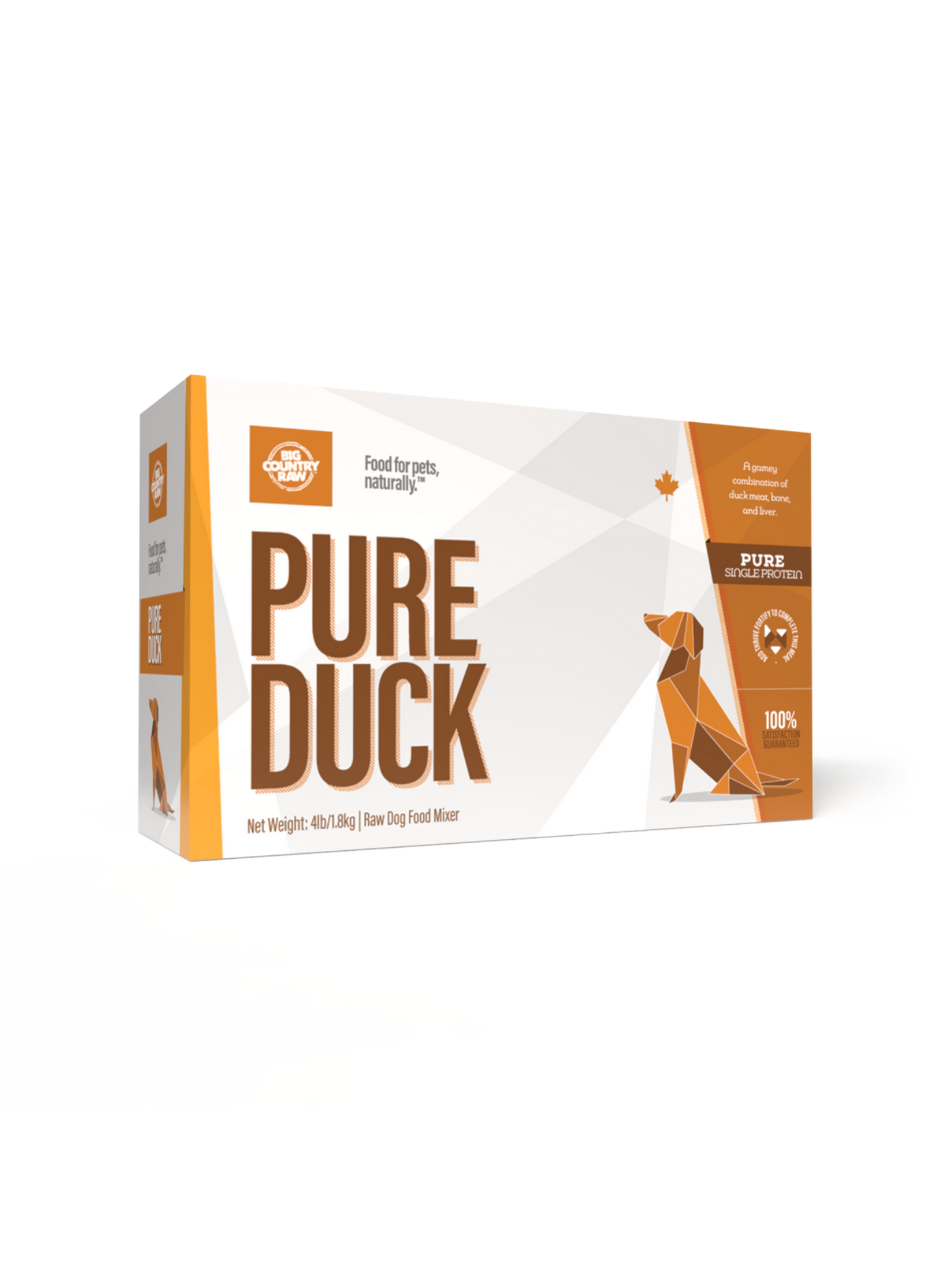 Big Country Raw Pure canard 4lbs. Bêtes Gourmandes, boutique spécialisée alimentation, éducation et sports pour chiens à Québec.