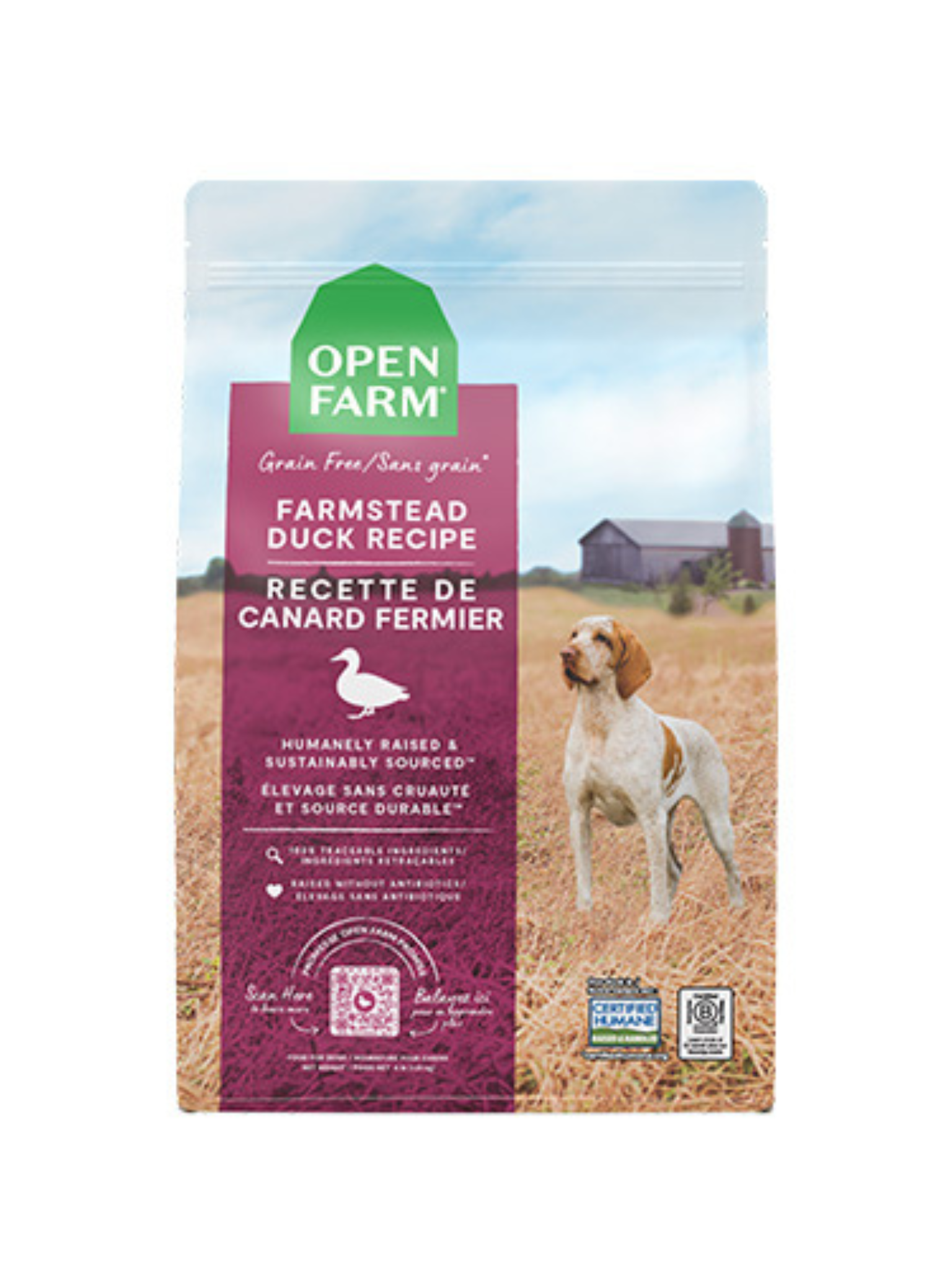 OPEN FARM - Canard sans grains pour chien 1.81kg