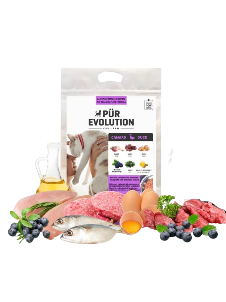 Pür Évolution - Félin Canard 4Kg. Bêtes Gourmandes, spécialiste en nourriture et produits pour chien et chat en ligne et en magasin à Québec.