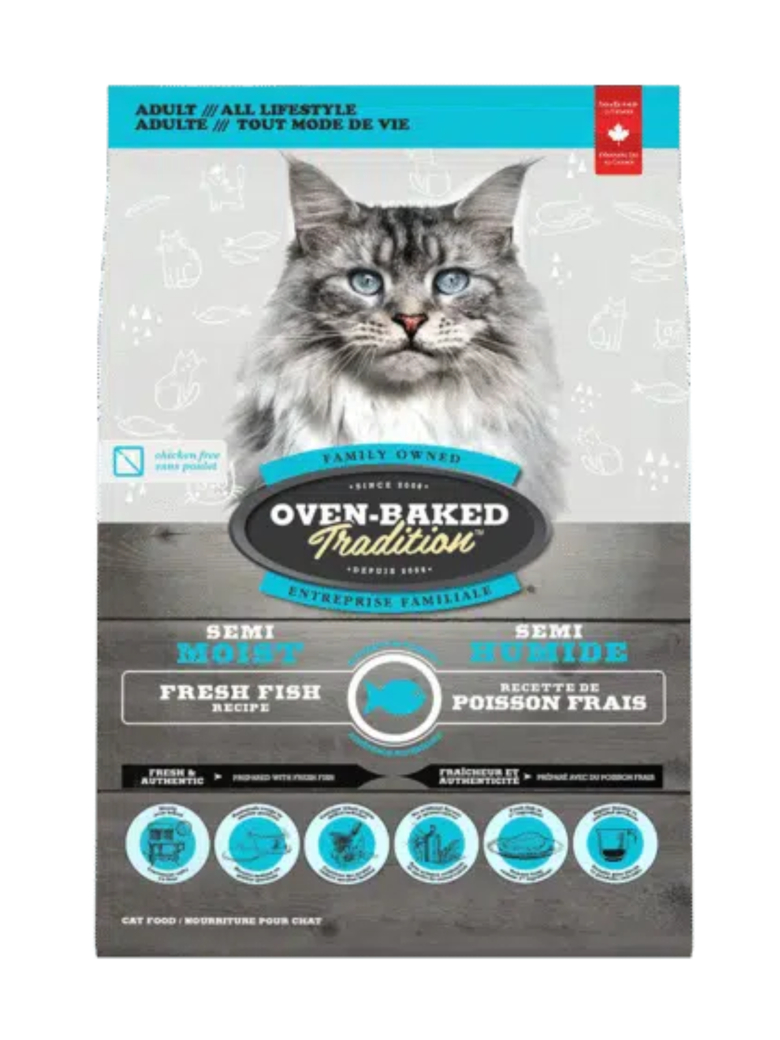 OBT - Nourriture semi-humide pour chat avec grains au poisson 5 lbs