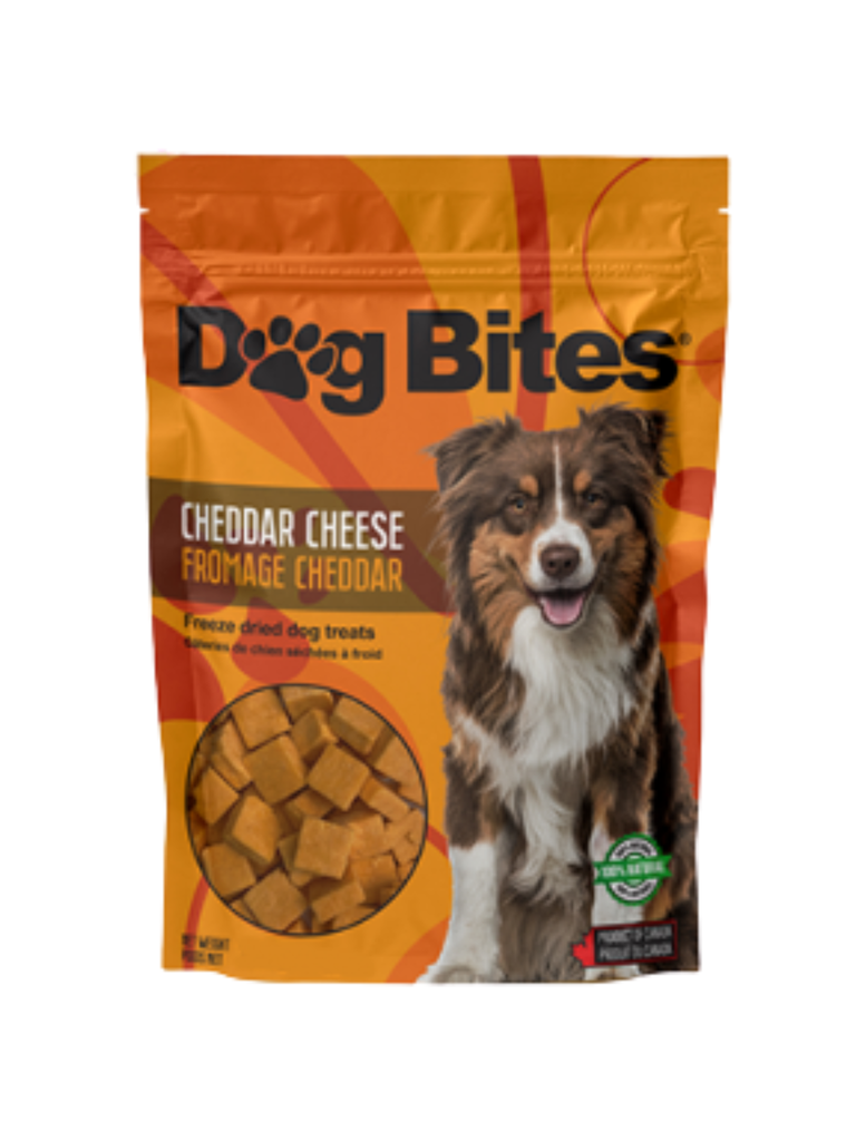 DOGBITES - Fromage cheddar. Bêtes Gourmandes, boutique spécialisée alimentation, éducation et sports pour chiens à Québec.