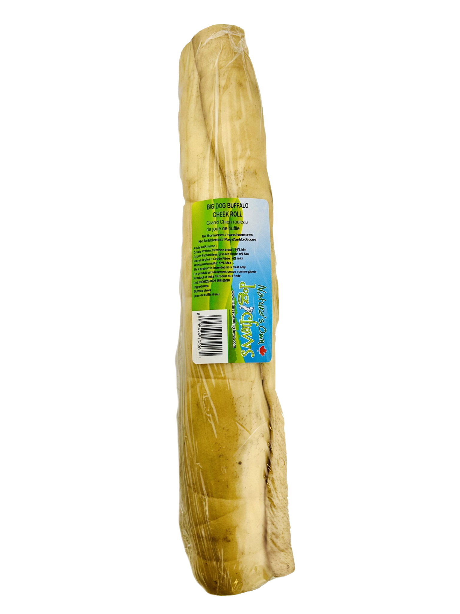 NATURE'S OWN - Roulade de joue de buffle d'eau 14po. Bêtes Gourmandes, boutique spécialisée alimentation, éducation et sports pour chiens à Québec.