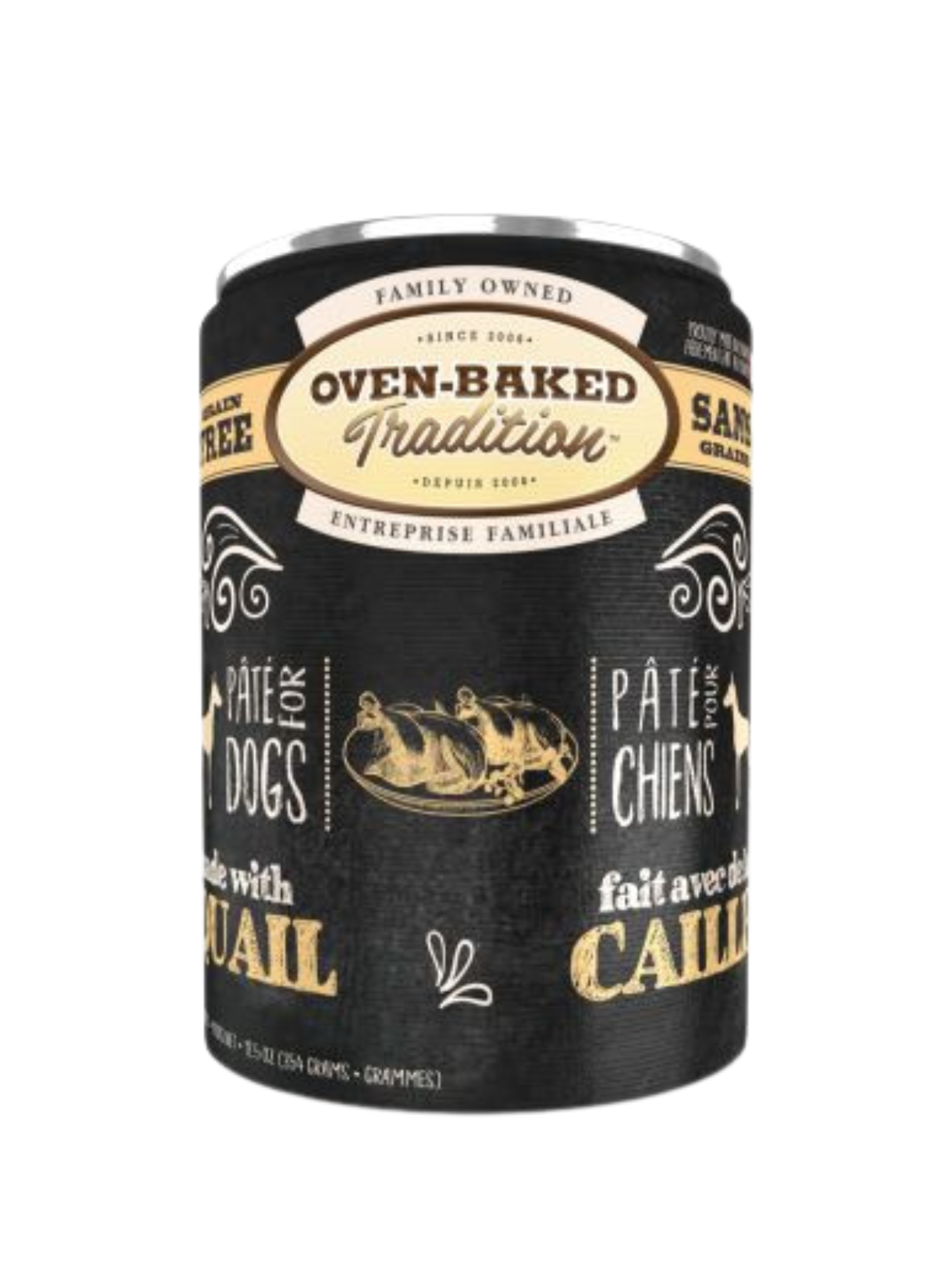 OVENBAKED - Pâté de caille 354g. Bêtes Gourmandes spécialiste en nutrition et comportement animal en boutique et en ligne.