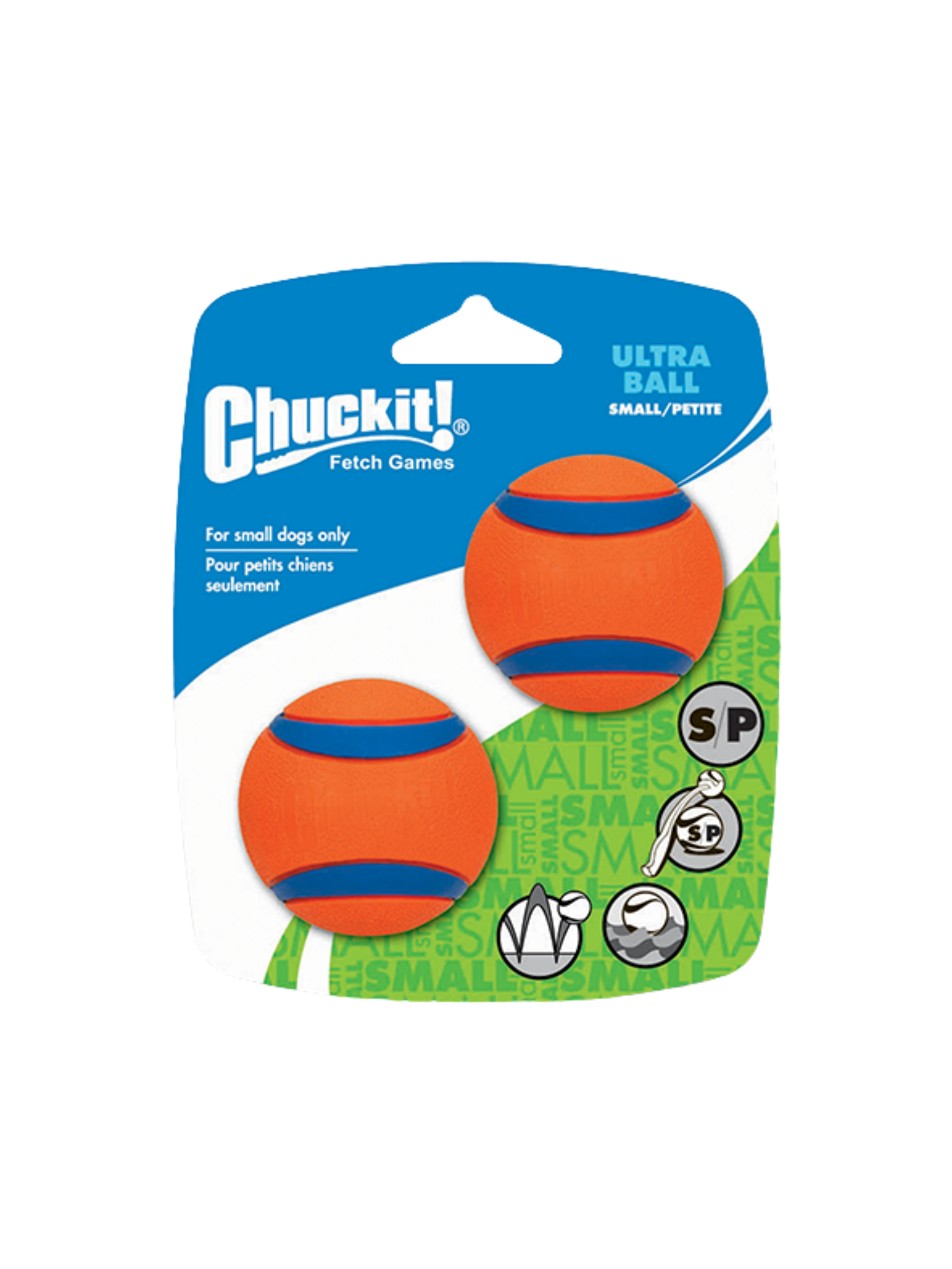CHUCKIT - Balle petite ULTRA(2). Bêtes Gourmandes, boutique spécialisée en alimentation, éducation et sports attelés à Québec.