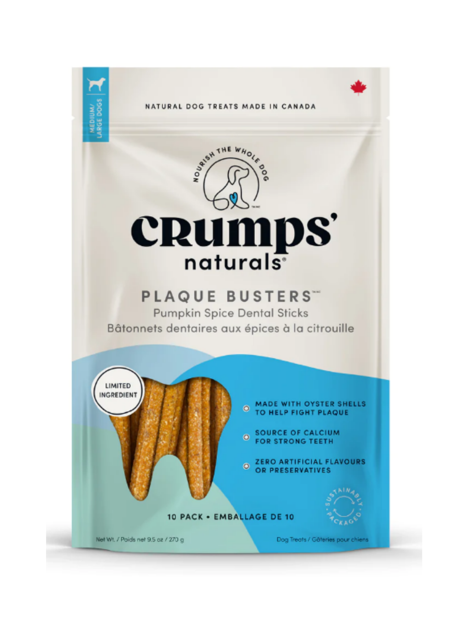 CRUMP'S - Bâtons contre la plaque citrouille épicée 7 po