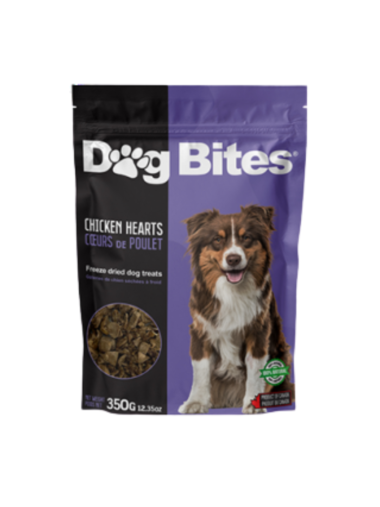 DOGBITES - Coeurs de poulet. Bêtes Gourmandes, boutique spécialisée alimentation, éducation et sports pour chiens à Québec.