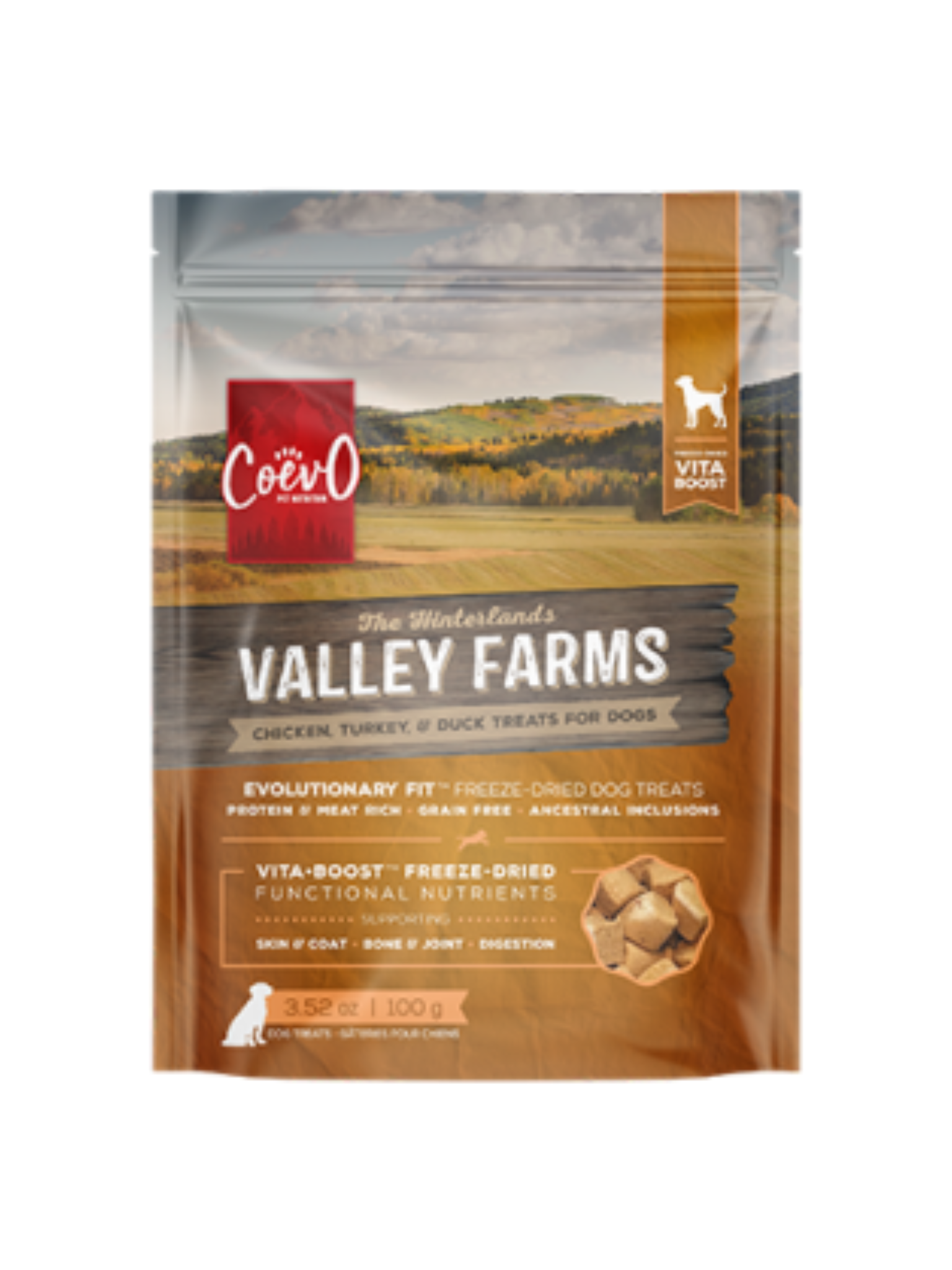 COEVO - Gâteries lyophilisés vita boost poulet,dinde & canard 3,52oz