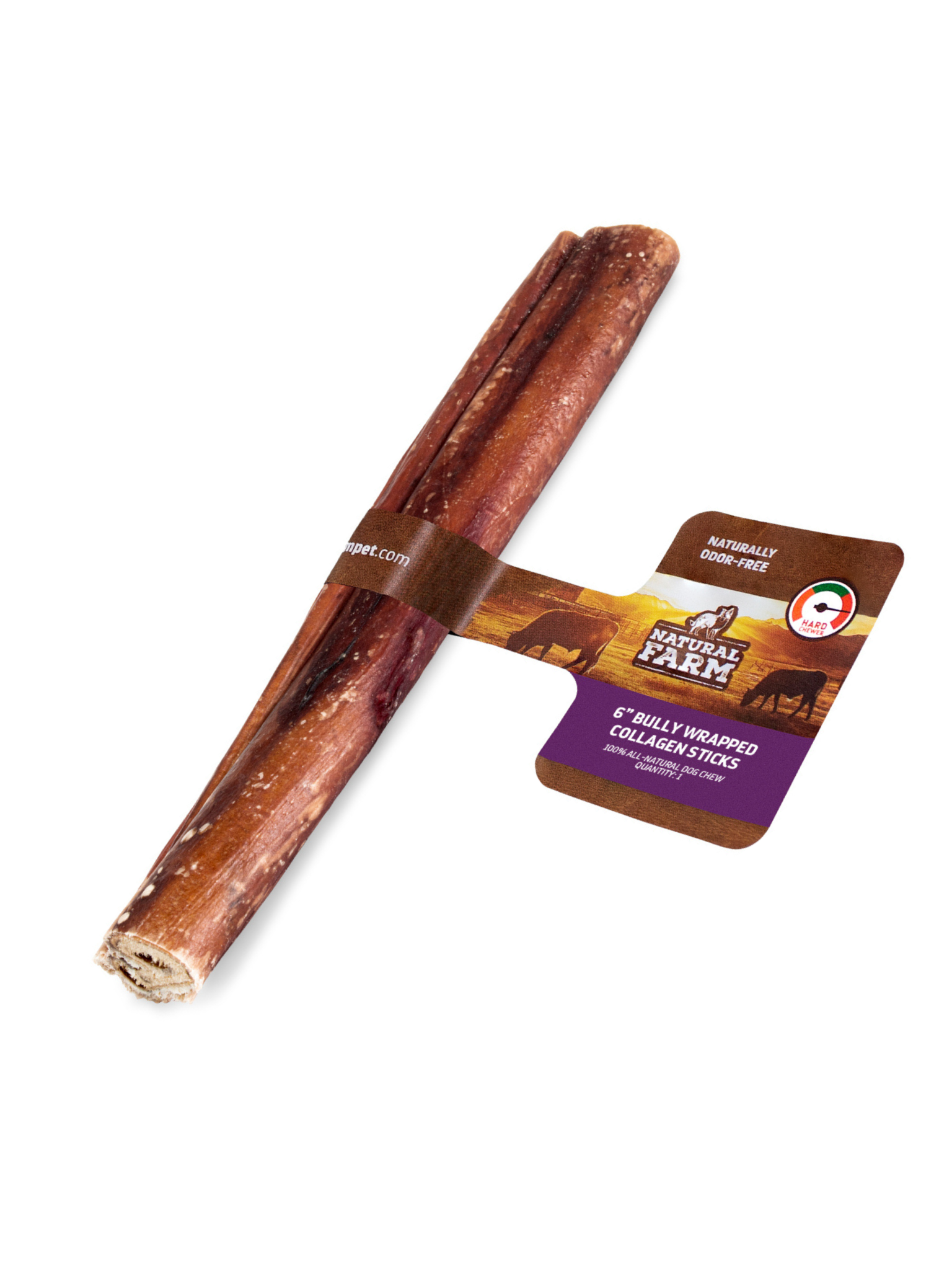 NATURAL FARM PET - Bâton de collagène enrobé de bullystick 12po. Bêtes Gourmandes, boutique spécialisée alimentation, éducation et sports pour chiens à Québec.