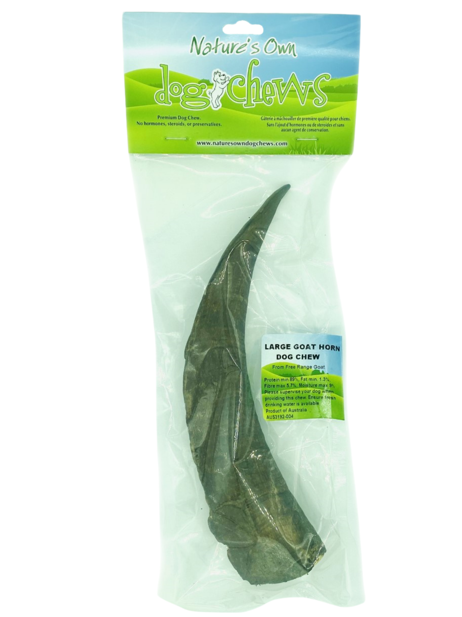 NATURE'S OWN - Corne de chèvre. Bêtes Gourmandes, boutique spécialisée alimentation, éducation et sports pour chiens à Québec.