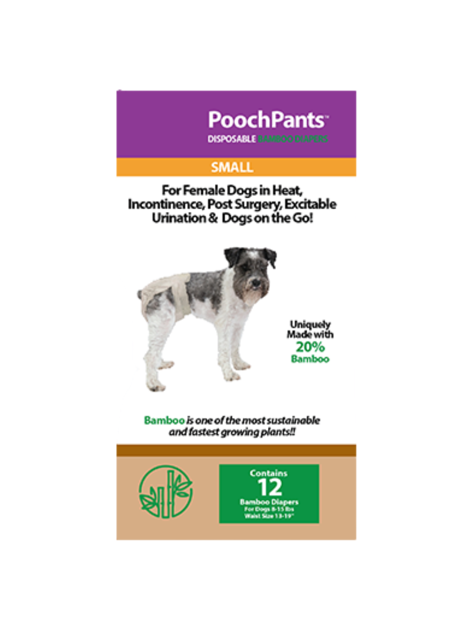 POOCHPANTS - Couche jetable (Paquet de 12)