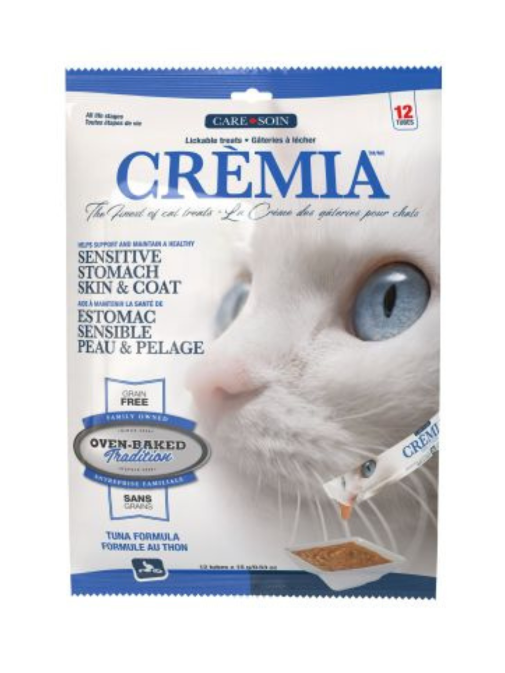 OBT - Gâterie crémeuse au thon pour chat pour peau & estomac sensible 12x15g. Bêtes Gourmandes, boutique spécialisée alimentation, éducation et sports pour chiens à Québec.