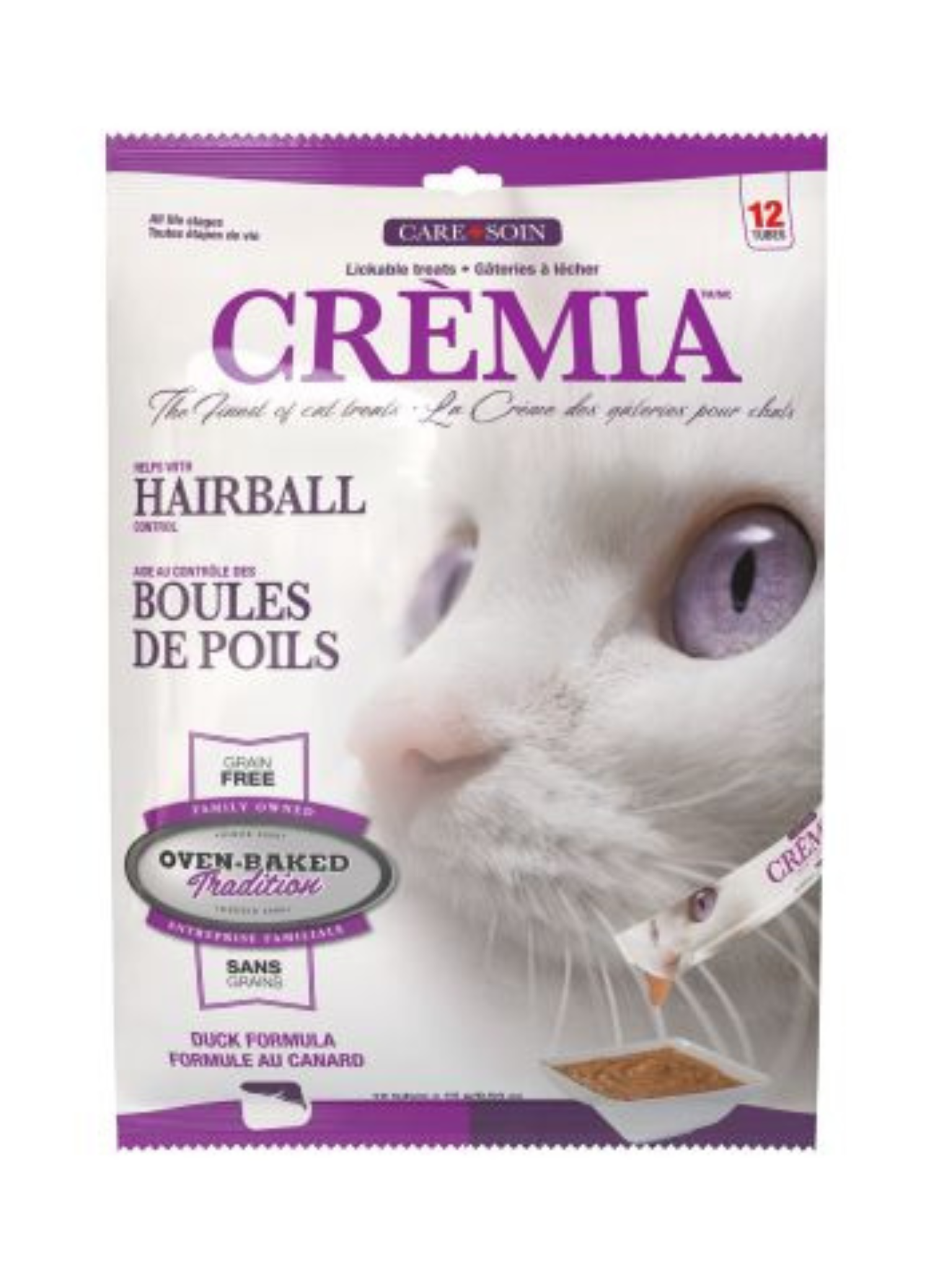 OBT - Gâterie à lécher au canard pour chat pour les boules de poil 12x15g. Bêtes Gourmandes, boutique spécialisée alimentation, éducation et sports pour chiens à Québec.