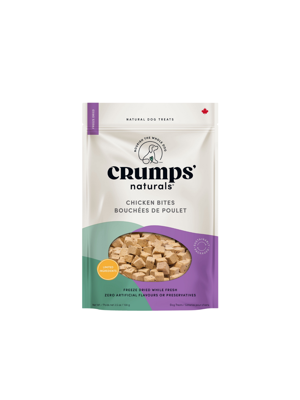 CRUMPS - Gâterie d'entraînement poulet. Bêtes Gourmandes, boutique spécialisée en alimentation, éducation et sports attelés à Québec.