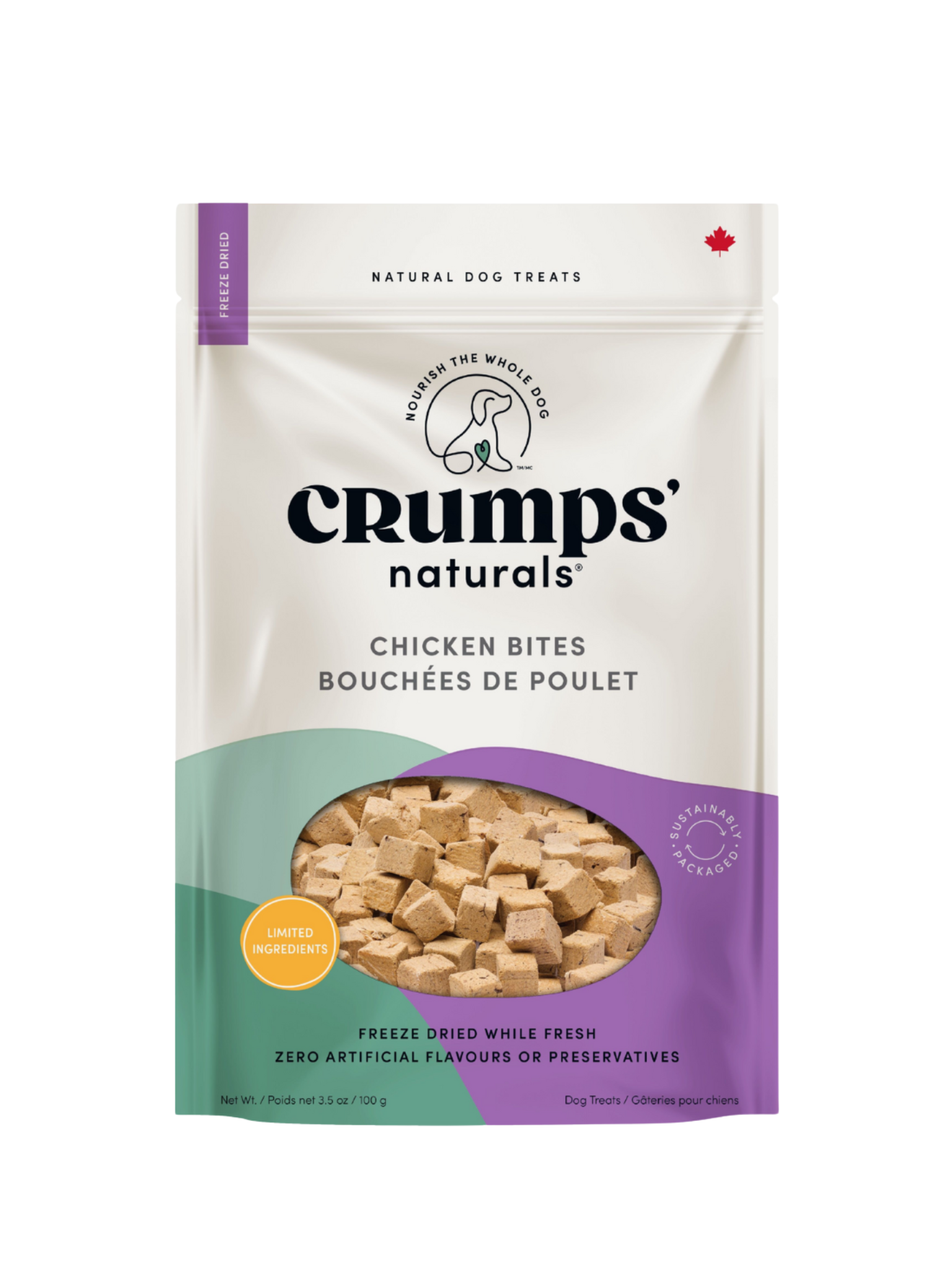 CRUMPS - Gâterie d'entraînement poulet. Bêtes Gourmandes, boutique spécialisée en alimentation, éducation et sports attelés à Québec.