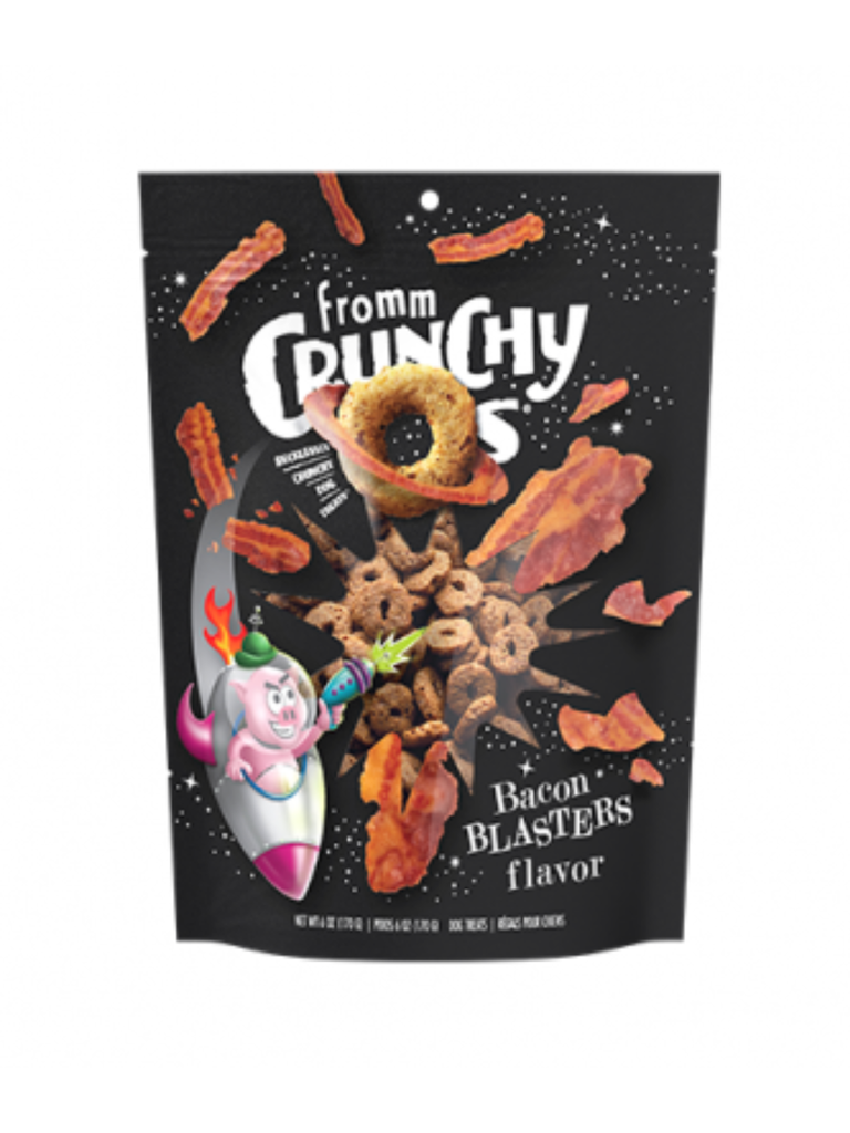 FROMM - Crunchy O's bacon 6oz. Bêtes Gourmandes, boutique spécialisée alimentation, éducation et sports pour chiens à Québec.