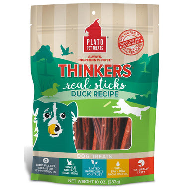 PLATO - Thinker bâtonnet au canard 10oz. Bêtes Gourmandes, boutique spécialisée alimentation, éducation et sports pour chiens à Québec.
