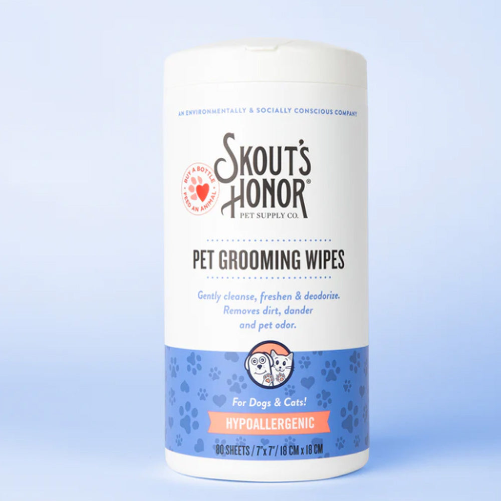 SKOUT'S HONOR - Lingettes désodorisantes pour chien (80). Bêtes Gourmandes, boutique spécialisée alimentation, éducation et sports pour chiens à Québec.