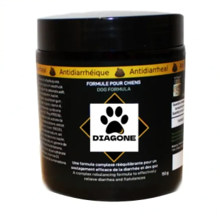 Supplément antidiarrhéique pour les chiens. Bêtes Gourmandes, boutique spécialisée en alimentation, éducation et sports attelés à Québec.
