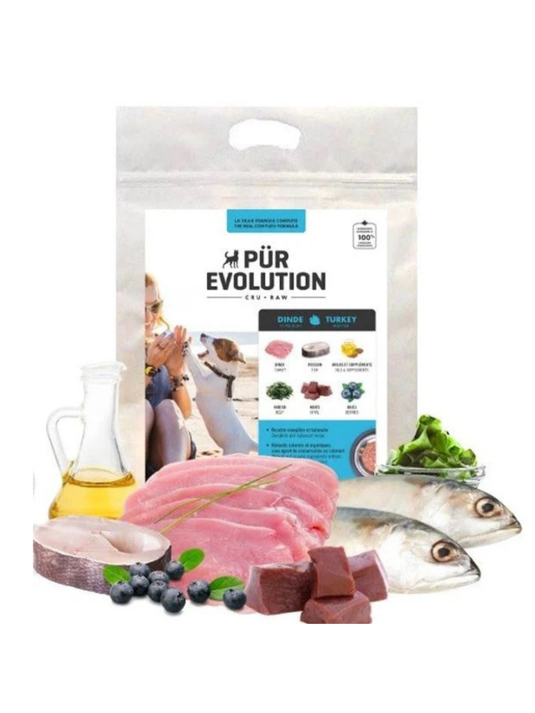 Pür Évolution - Dinde & Poisson Adulte. Bêtes Gourmandes, spécialiste en nourriture et produits pour chien et chat en ligne et en magasin à Québec.