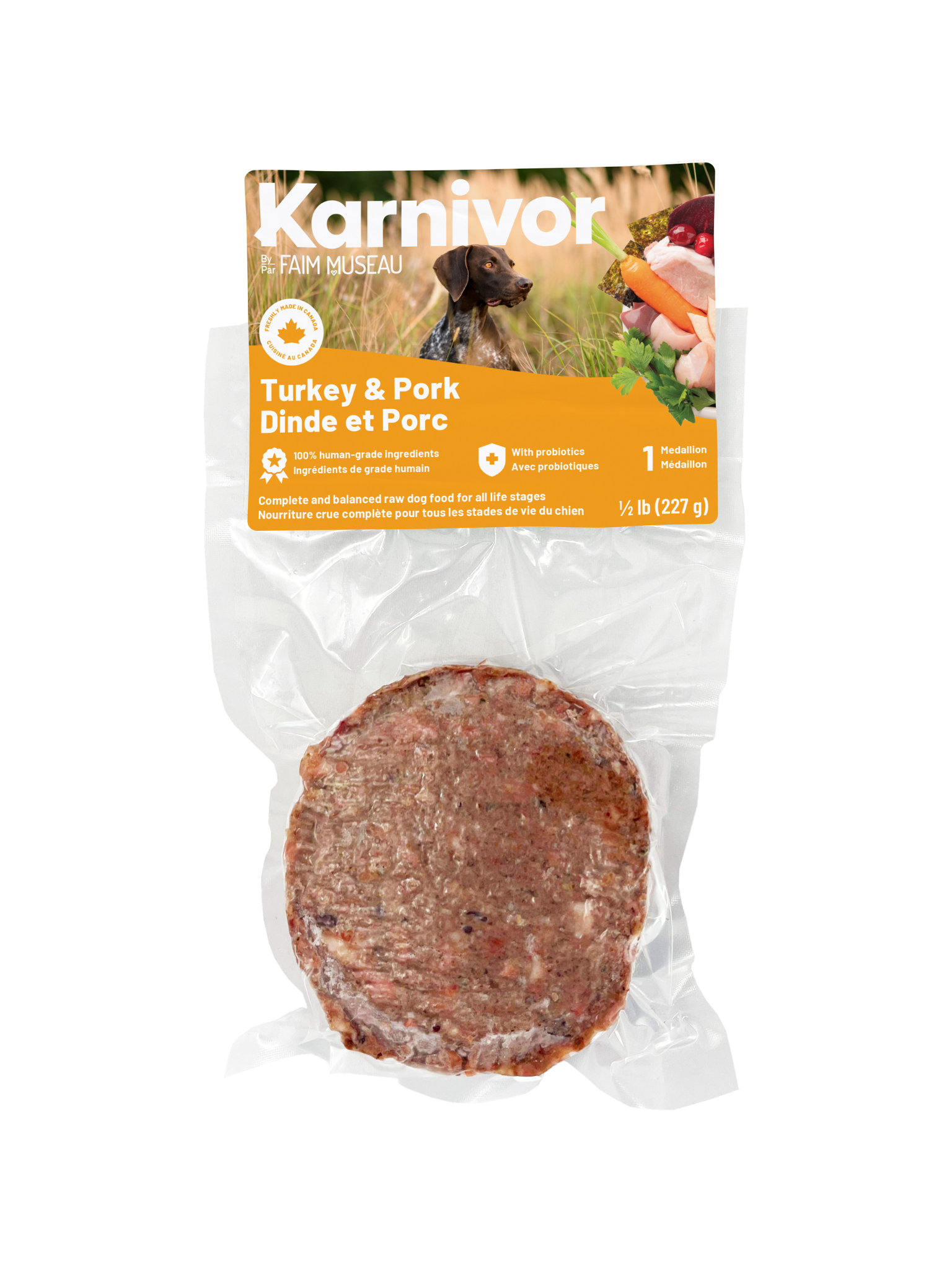KARNIVOR - Échantillon de 1/2lbs. Bêtes Gourmandes, boutique spécialisée alimentation, éducation et sports pour chiens à Québec.