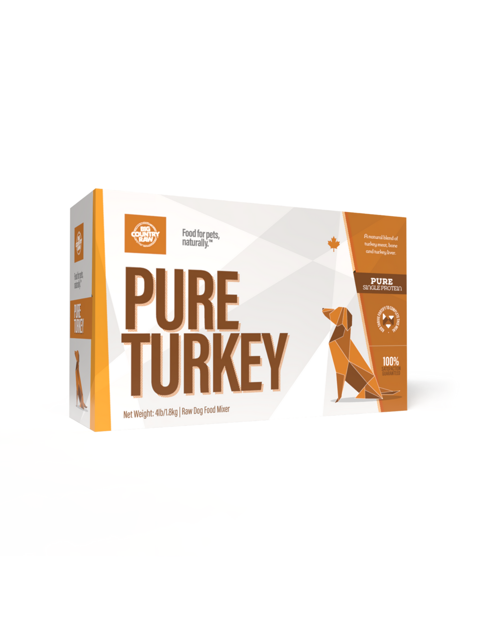Big Country Raw Pure dinde 4lbs. Bêtes Gourmandes, boutique spécialisée alimentation, éducation et sports pour chiens à Québec.