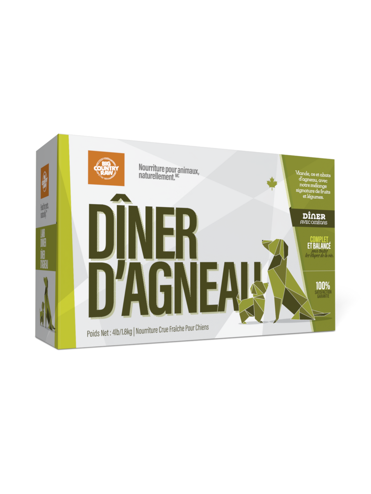 BIG COUNTRY RAW - Dîner d'agneau 4 lbs