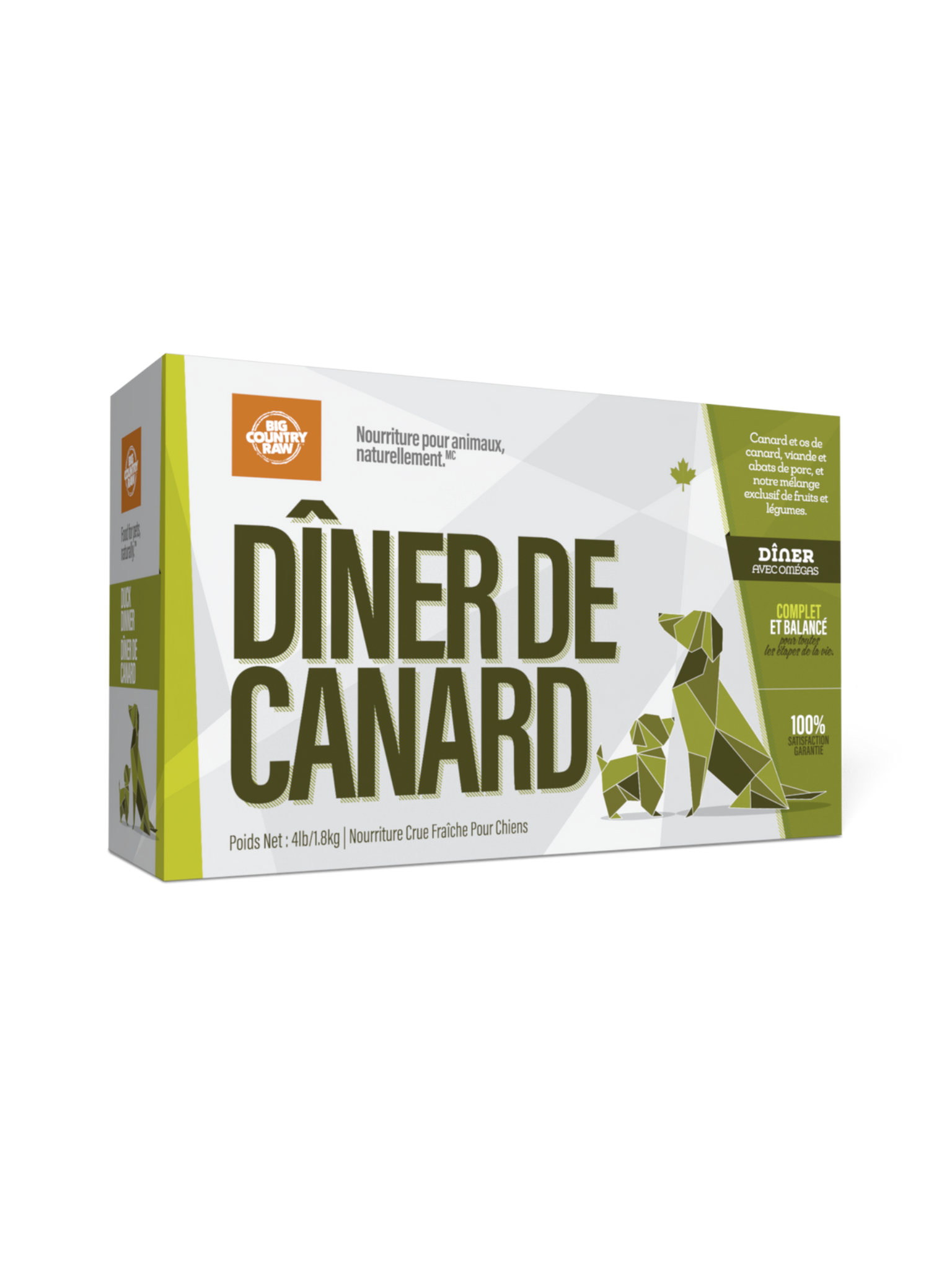 BIG COUNTRY RAW - Dîner de canard 4 lbs