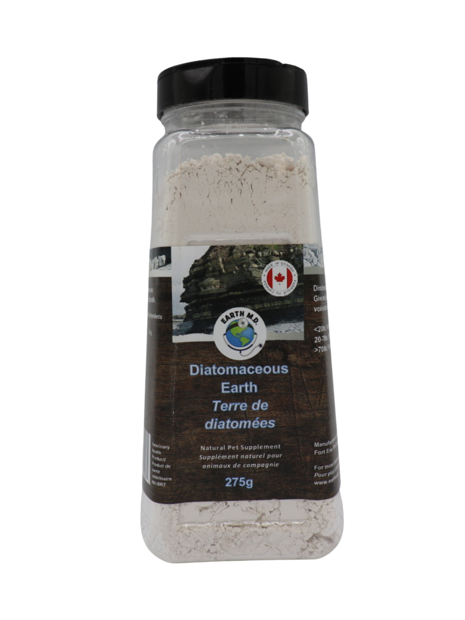EARTH M.D - Terre de diatomées 275 g. Bêtes Gourmandes, boutique spécialisée alimentation, éducation et sports pour chiens à Québec.