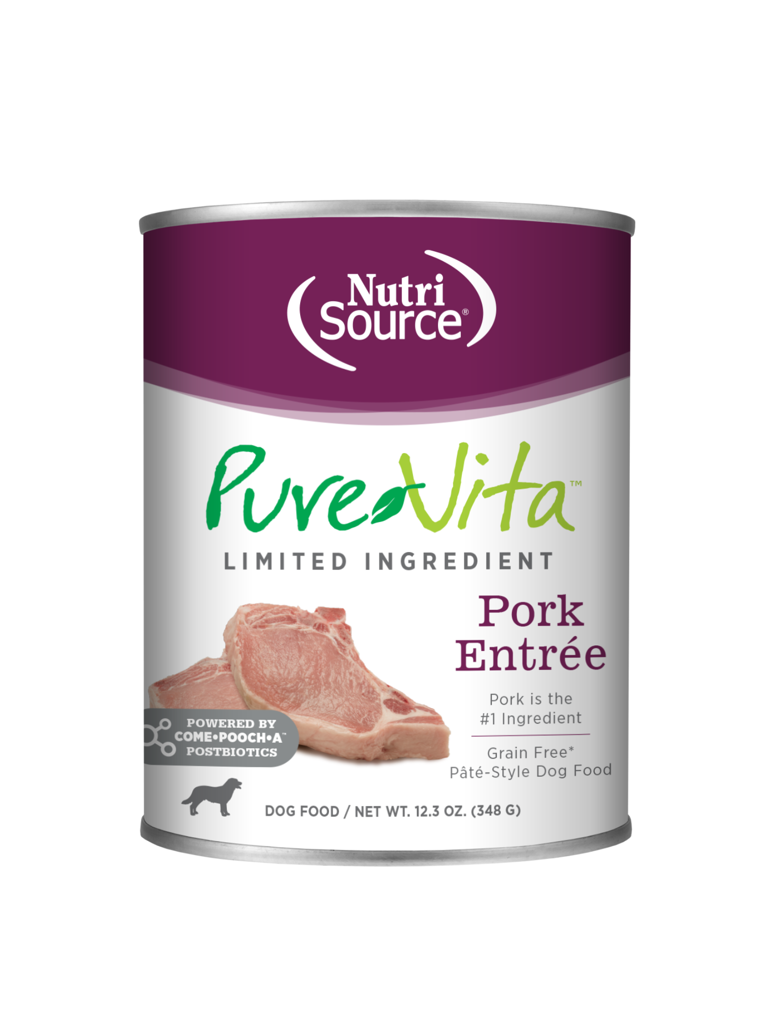 NUTRISOURCE - Nourriture humide Pure Vita entrée de porc 348g