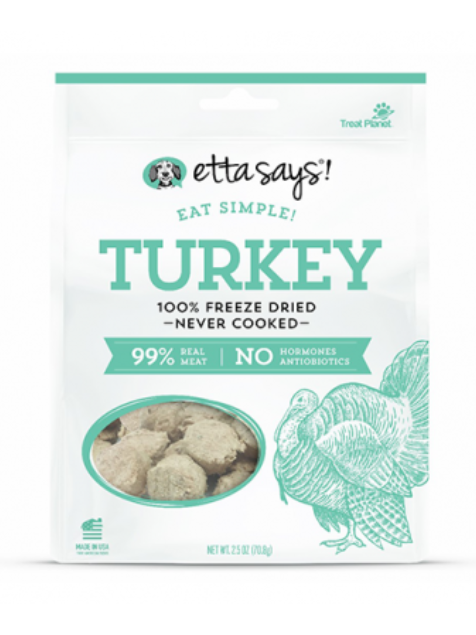 ETTA SAYS! - Morceaux lyophilisés à la dinde 2.5oz