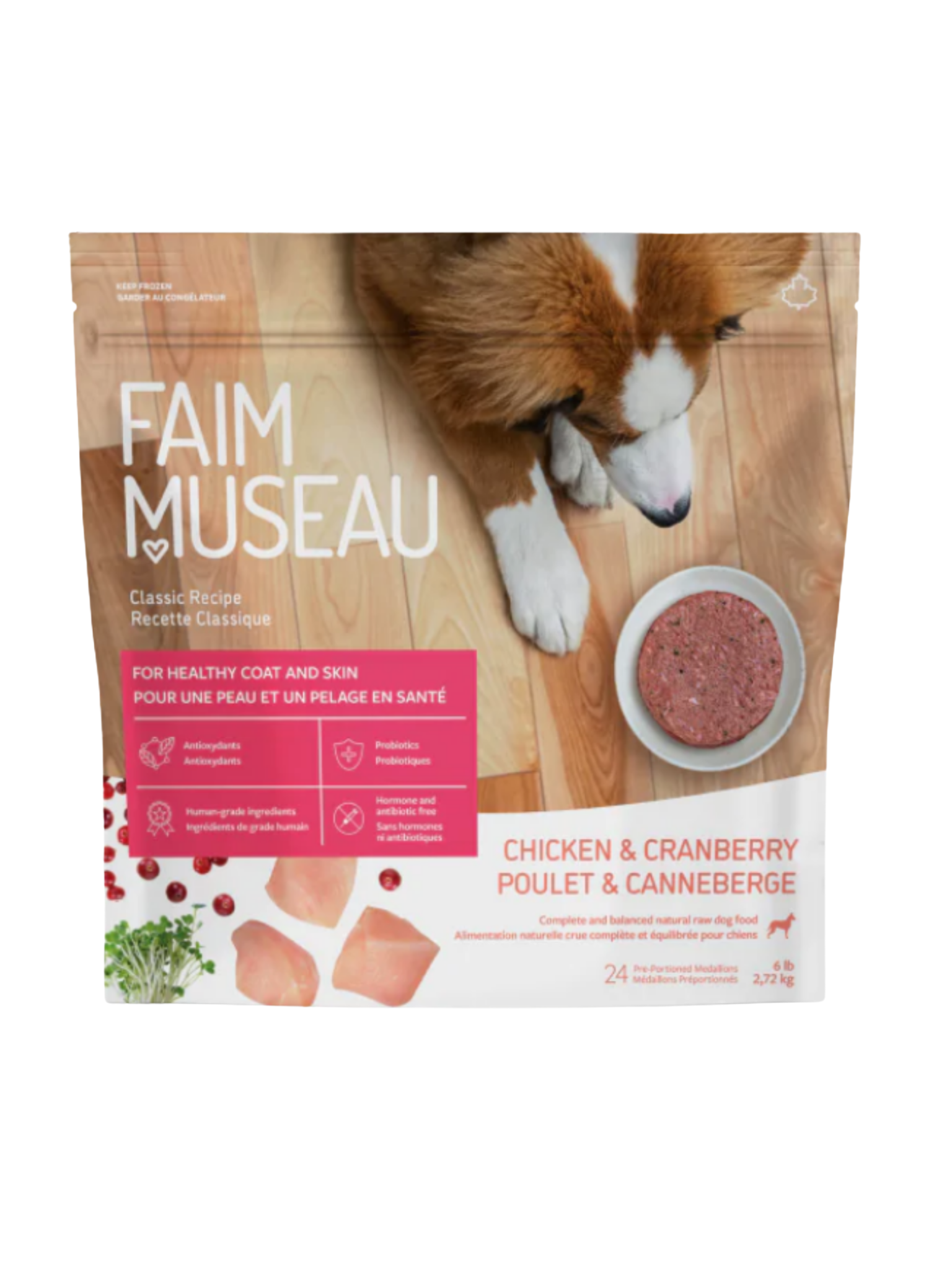 Faim Museau - Poulet & Canneberge Pour Chien. Bêtes Gourmandes, spécialiste en nourriture et produits pour chien et chat en ligne et en magasin à Québec.