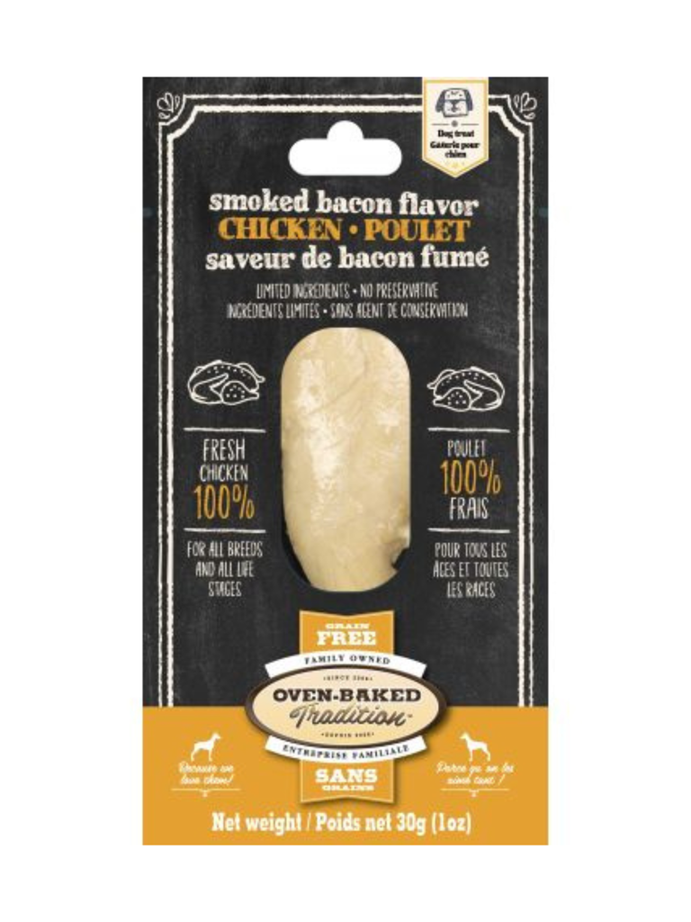 OBT - Filet de poulet fumé au bacon. Bêtes Gourmandes spécialiste en produits et nutrition pour chien et chat à Québec.