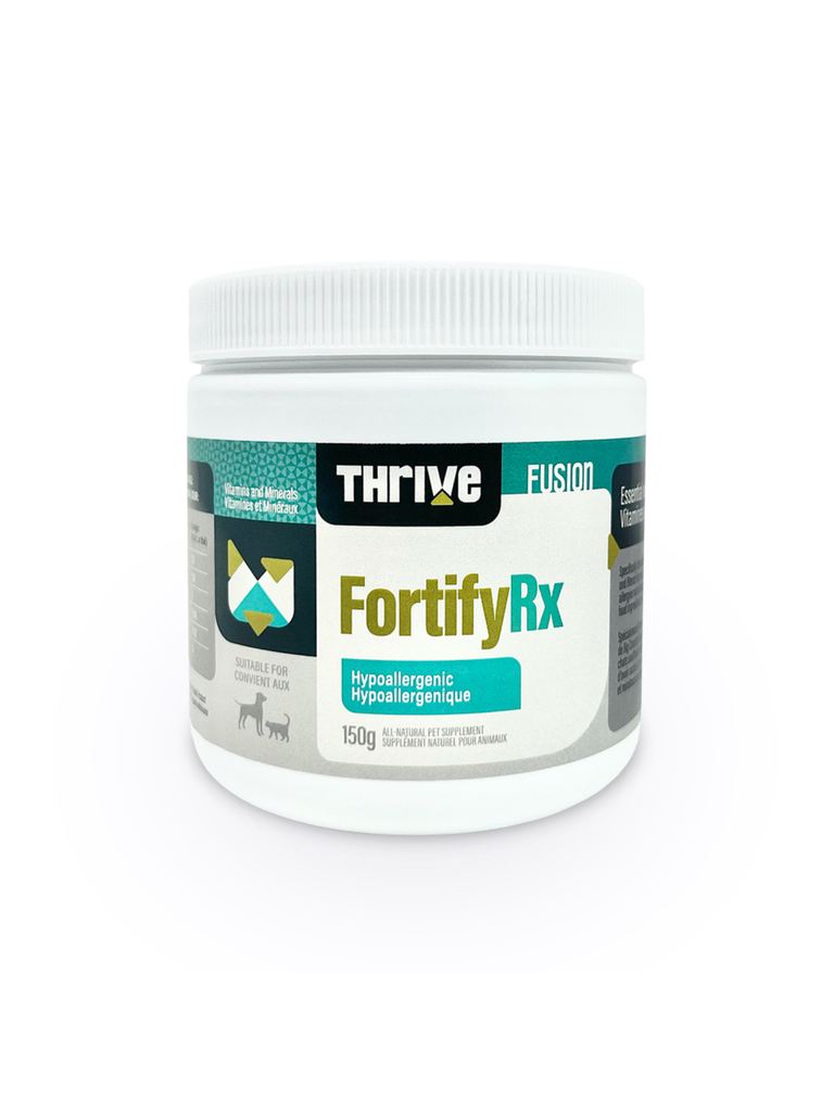 THRIVE - Fortify RX hypoallergène 150g. Bêtes Gourmandes, boutique spécialisée alimentation, éducation et sports pour chiens à Québec.
