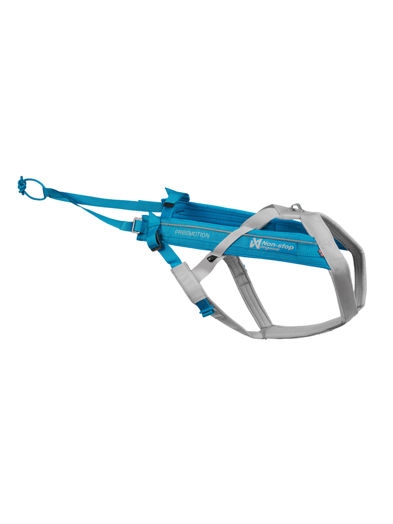Le Freemotion harness 5.0 de Non-stop dogwear est un harnais de traction réglable. Bêtes Gourmandes, boutique spécialisée chien et chat à Québec.