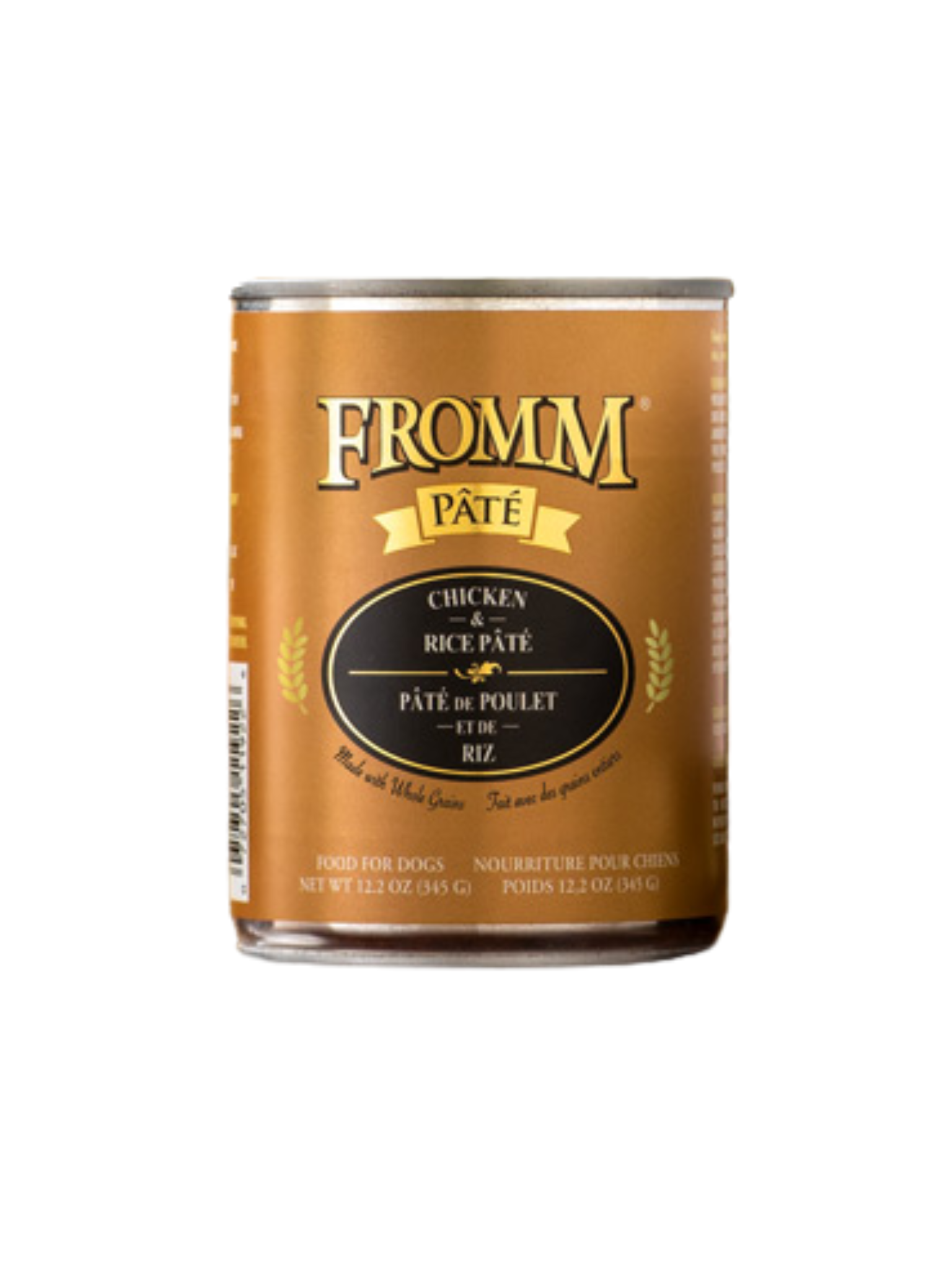 FROMM - Pâté de poulet et riz 345 g. Bêtes Gourmandes, boutique spécialisée alimentation, éducation et sports pour chien à Québec.
