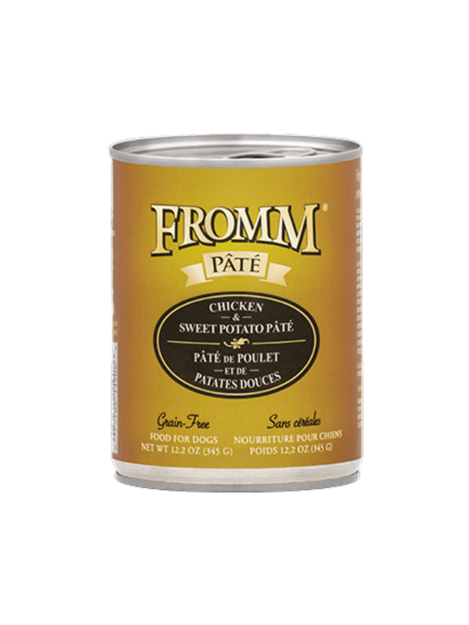 FROMM - Pâté de poulet et patate douce 345 g. Bêtes Gourmandes, boutique spécialisée alimentation, éducation et sports pour chien à Québec.

