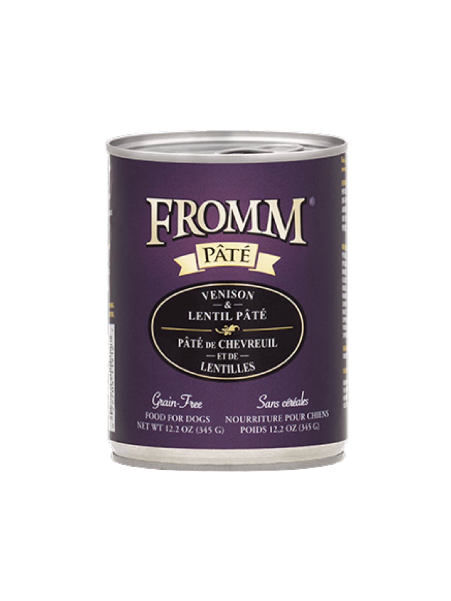 FROMM - Pâté de chevreuil et lentilles 345 g. Bêtes Gourmandes, boutique spécialisée alimentation, éducation et sports pour chien à Québec.

