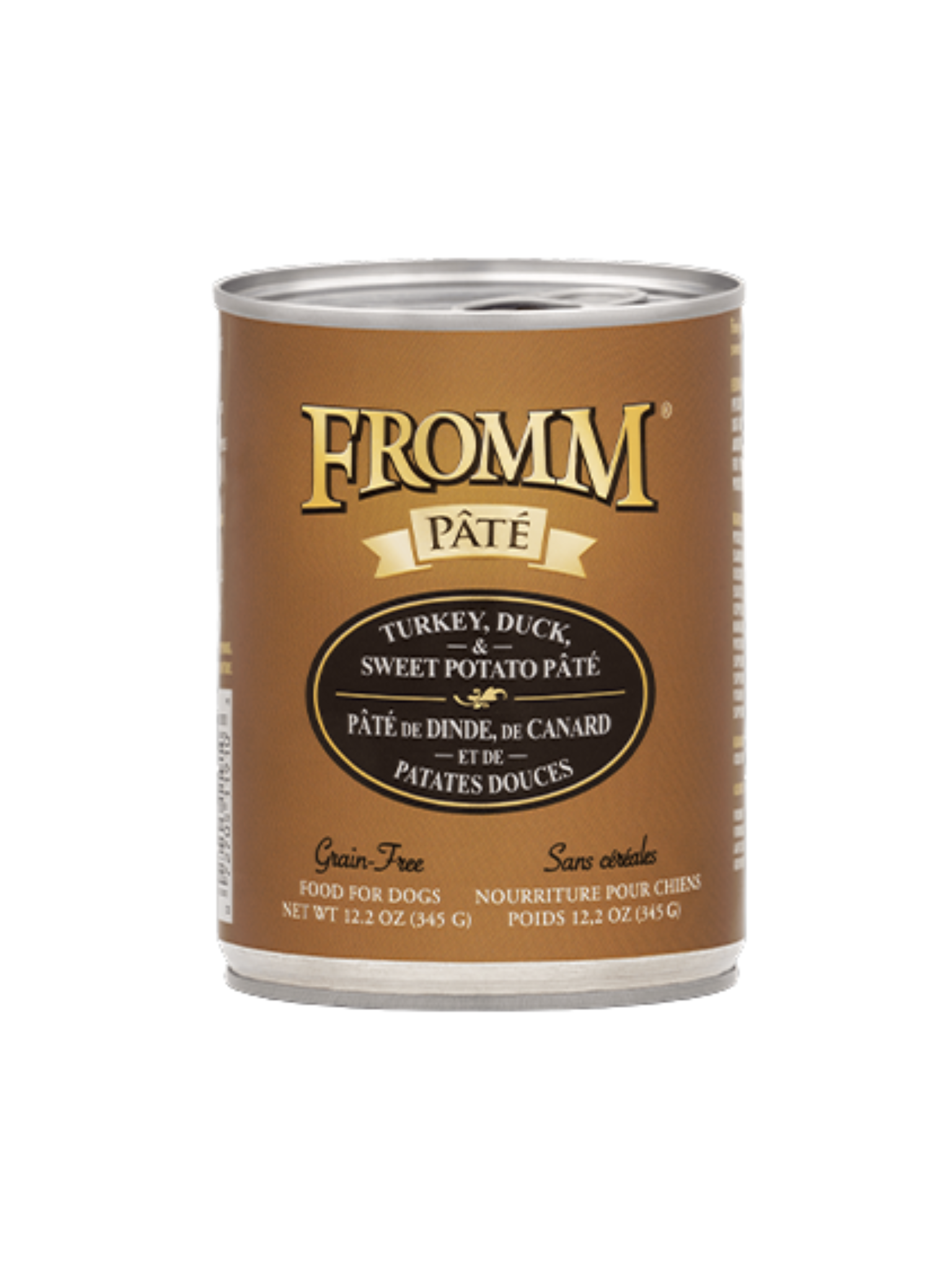 FROMM - Pâté de dinde, canard et patate douce 345 g. Bêtes Gourmandes, boutique spécialisée alimentation, éducation et sports pour chien à Québec.