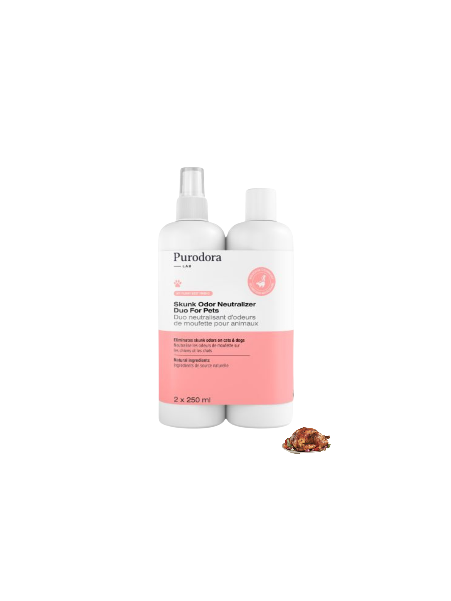 PURODORA LAB - Shampoing et neutralisant d'odeurs de moufette 2x 250ml