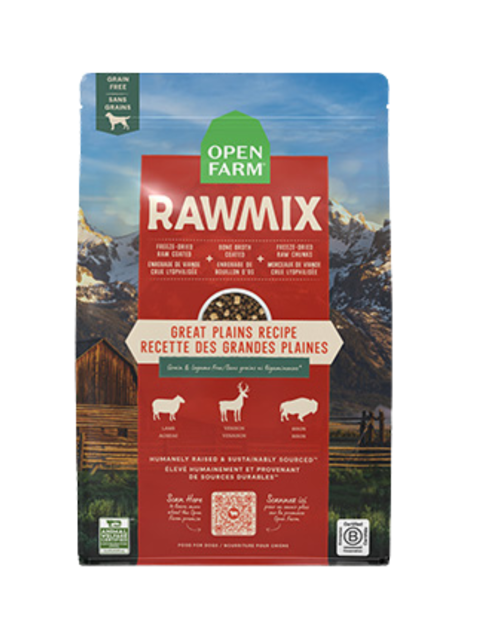 RAWMIX - Recette des grandes plaines sans grains. Bêtes Gourmandes, boutique spécialisée alimentation, éducation et sports pour chiens à Québec.