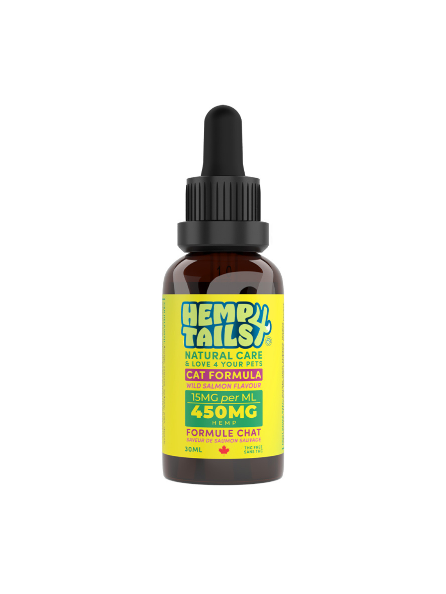 HEMP4TAILS - Huile de terpène de chanvre au saumon pour chats. Bêtes Gourmandes, spécialiste en nourriture et produits pour chien et chat en ligne et en magasin à Québec.
