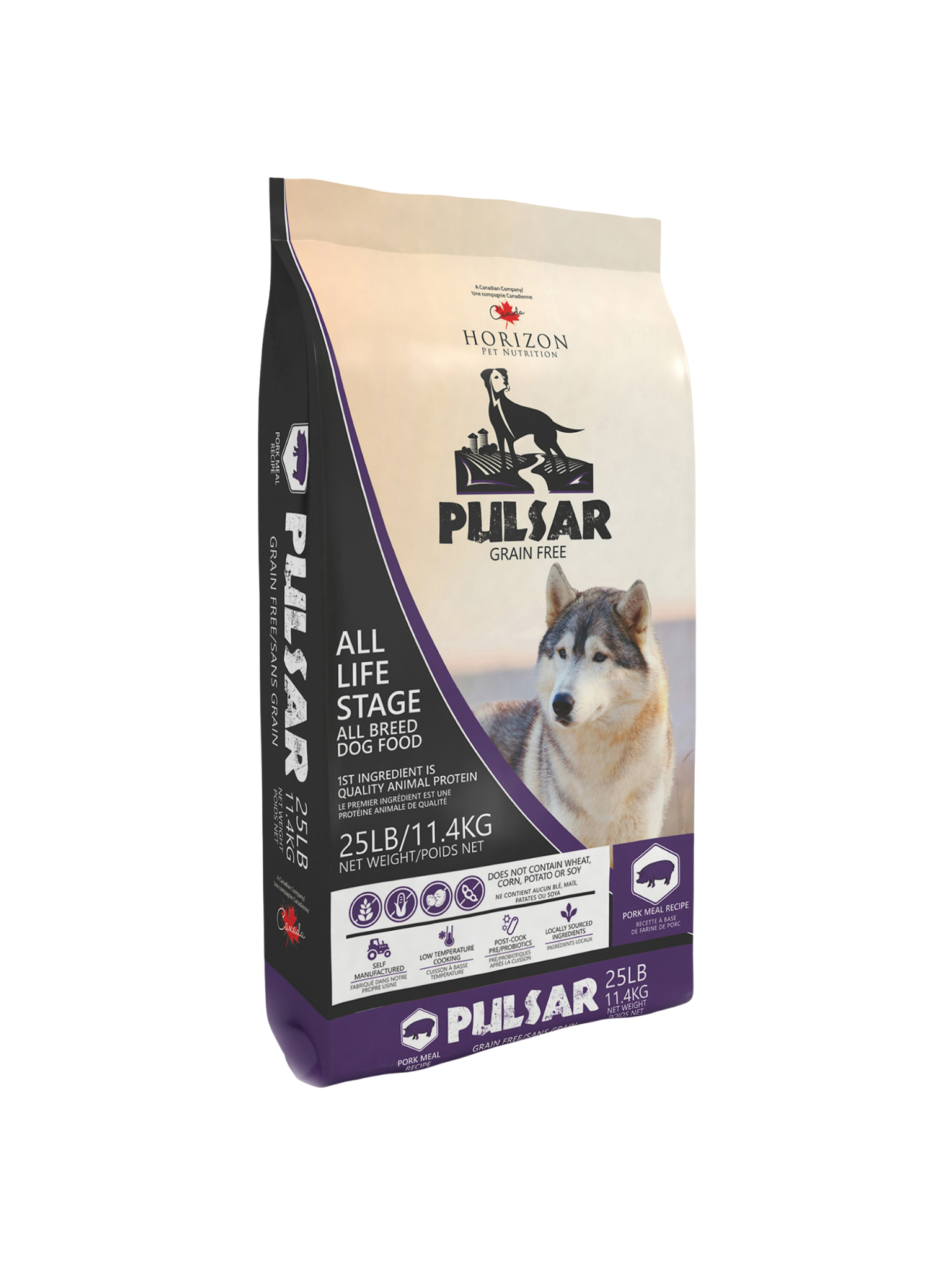 Horizon - Pulsar Sans Grains Porc Chien. Bêtes Gourmandes, spécialiste en nourriture et produits pour chien et chat en ligne et en magasin à Québec.

